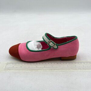miss left Pink/Red Adjustable Single Strap Buckle Mary Jane Round Toe Shoes